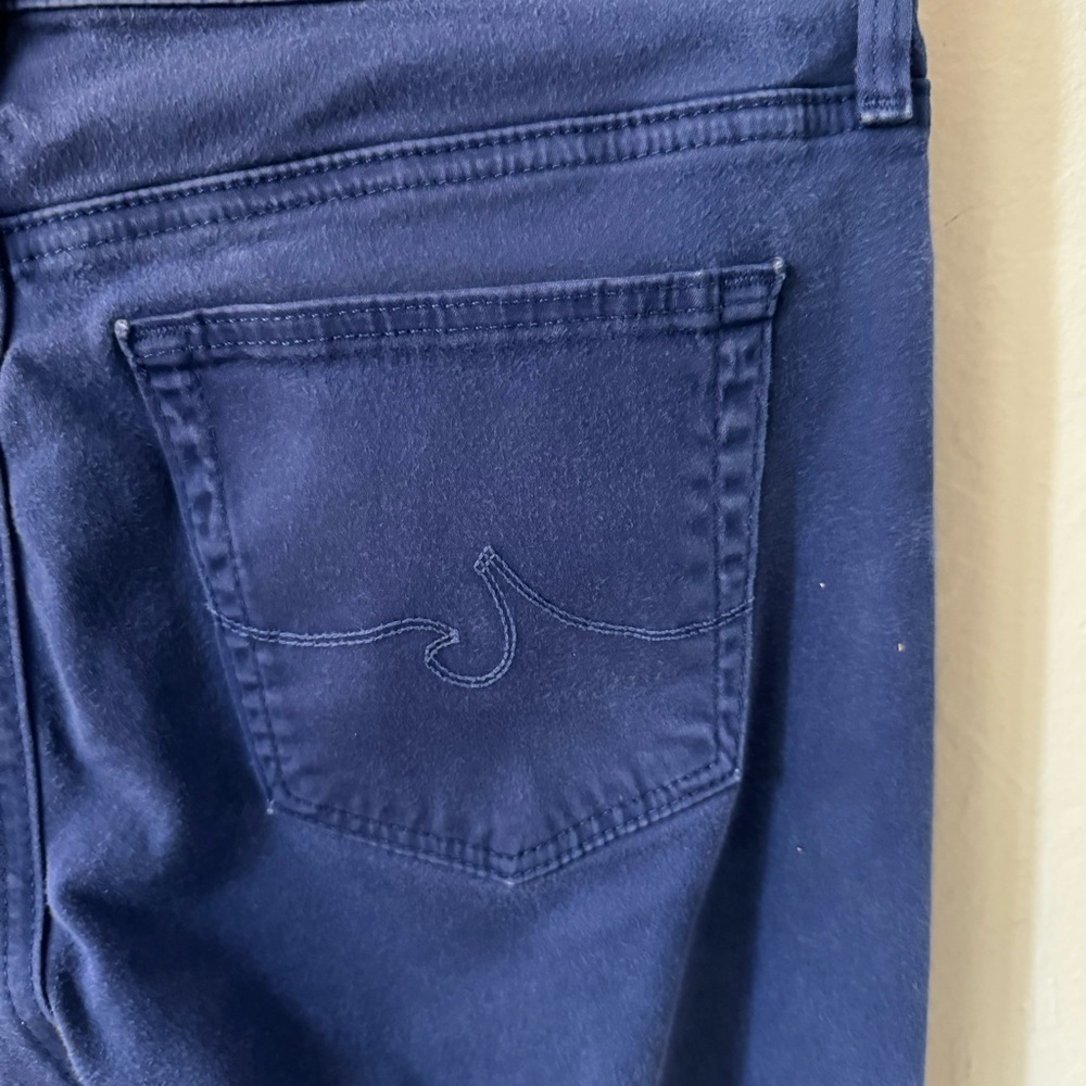AG Adriano Goldschmidt Prima Cigarette Mid-Rise Stretch Sateen Jeans Royal Blue - Picture 12 of 15